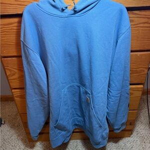 Carhartt Loose Fit Blue Logo Hoodie